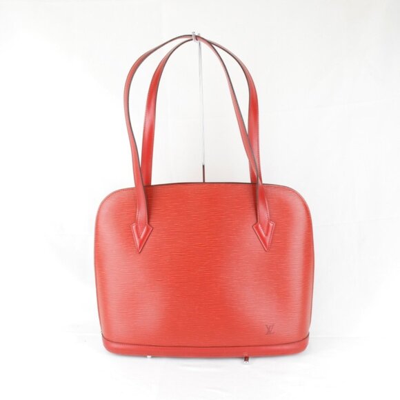 LOUIS VUITTON Red Leather Tote Bag - Picture 1 of 10